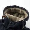 Jaktjackor Vinter Män Hoode Lamb Velvet Thicken Jacket Mid-Längd Cotton Coat Multi Pockets last Ytterkläder Male