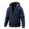 Men's Jackets Business Casual Hooded Jacket Men Autumn Winter Zipper Design Solid Color Trend Korean Version Fashion