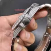 Orologio da uomo con diamanti ghiacciati popolari, dimensioni in acciaio inossidabile argento, diamanti pieni, movimento automatico da 40 mm, orologi brillanti