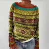 Suéteres femininos colorblock design solto casual malha gota ombro manga comprida pulôver mulheres homens inverno