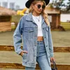 Giacche da donna Casual Jeans larghi oversize a maniche lunghe con bottoni Jean Cappotto Top con tasche sul petto Capispalla