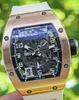 MENS TWATES RICHRD MILERES DESIGNER TOURBILLON Automatiska mekaniska armbandsur Swiss 010 Rose Gold Boxes White Rubber Distribuera Automatisk RM010 XMYGF