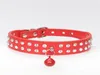 Hundehalsbänder 500 teile/los Schnell 4 Farben 2 Reihen Kristall Strass Pu-leder Haustierhalsband mit Glockengrößen