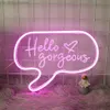 Hello Gorgeous Neon Sign Engraving LED Light Custom Neon Signs Home Room Wall Decor Personalized Birthday Gift HKD230825