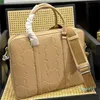 Laptop bag designer briefcase letter design leather briefcase large capacity fashion business model is laptop bag