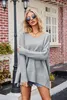 Outono/inverno 2023 novo decote em v feminino tamanho grande moda malhas comércio exterior sexy pulôver camisola