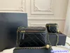 Borsa per cosmetici a spalla classica da donna premurosa con specchio in pelle caviale trapuntata versatile borsa a tracolla con hardware dorato borsa pochette borsetta di tendenza