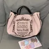 Evening Bags Gothic Style Handbag For Women Embroidery Shoulder Bags Large Capacity Tote Bag Velour Crossbody Y2k Shoulder Messenger Bag 230828