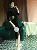 エスニック服ブラックロングQipaoオリエンタルドレスベルベットレトロセクシーなチョンサムチャイニーズ伝統的なハイエンドカスタマイズバンケットイブニング