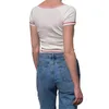 Women's T Shirts Women Fashion Short Sleeve Round Neck Crop Top Stylish T-shirt For Shopping Daily Wear Simple