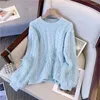 Women's Sweaters Mink Velvet Tassel Fried Dough Twisted Sweater Autumn Winter 2023 Loose Long Sleeve Solid Outfit Sweet Outerwear Top