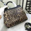 Borsa a tracolla in vera pelle Borsa con stampa leopardata Venduto senza scatola