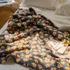 Cobertores 150/110cm padrão de flor coral flanela bebê cobertor estilo europeu infantil grosso macio calor pessoal joelho