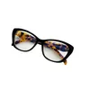 女性のためのデザイナーサングラスメンズPハイバージョン眼鏡フレーム女性猫のアイブラックパネルスプライシングトルトシェルカラーミラーレッグロゴとボックスで光学