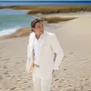 Suits męski Blazers Linen Wedding Tuxedo dla mężczyzn Slim Fit Beach 2 -Place Groom S ATRITER MALE MALE MASY KURTA MSY MOSYKA 2023 W magazynie 230828