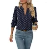 Vrouwen Blouses Plaid Zomer 2023 Losse Lange Mouwen Dames Tops V-halzen Kleding Prints Vintage Shirts YCMYUNYAN