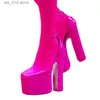 Nya höga pumpar Spring Women's Fashion Summer Chunky Heels Platform Black Pink Ankle Strap Dress Party Shoes 43 T230828 500