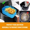 2PCS Air Fryer Silikonowa Taca Prostokąt Piekarnik Piekarnik Kosz wielokrotnego użytku Wkładka Wkładka Wkładka do powietrza PAN Akcesoria HKD230828