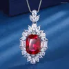 Pendentif Colliers Eyika magnifique carré créé rubis saphir aigue-marine pierre collier de fleurs femmes fusion cristal mariée bijoux fins