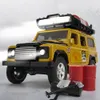 Druckguss-Modellauto 1:32 Camel Trophy Defender mit Werkzeugen, Legierung, Druckguss, Spielzeugfahrzeuge, Spielzeugauto-Modell, Sound- und Licht-Kollektion, Kinderspielzeug, Geschenk 230827