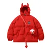 Parka da uomo in piumino Parka hip-hop da uomo streetwear Corna da diavolo coda ad ala Designer giacche imbottite con cappuccio spessi caldi piumini a bolle con bambola 230828