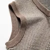 Top Grade New Autum Winter Fashion Brand Designer Sweater Vest Knit Men Pullover V Neck Solid Sleeveless Casual Men's Clothing HKD230828