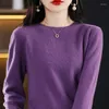 Women's Sweaters 2023 Cashmere Sweater Casual Round Neck Pullover Fashion Knitwear Autumn And Winter All-Match Solid Color Sw