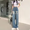 Jeans pour femmes mode femme Y2k Pantalones de Mujer Numéro d'impression en jean de haute qualité