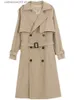 여자 트렌치 코트 스프링과 여름 새로운 우아한 여자 목선 코트 긴 슬리브 옷깃 재킷 여자 통근 사무실 목선 T230828