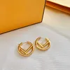 Golden Stud Earring Designer for Women Men Luxury Jewlery Gold Hoop Retro Ring Pendant F Engagement Ear 2303032bf