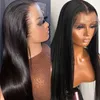 Lace Front Wigs Human Hair Silk Bone Staight Brazilian Hair Wig HD Transparent Lace Natural Preplucked Hairline Baby Hairs