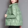 Casacos de trincheira femininos outono e inverno jaqueta gola curta casaco mulheres parka casaco de algodão acolchoado roupas femininas streetwear outerwear