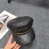 Moda boina chapéu de luxo feminino rua moda estilo sboy chapéus boinas pretas tampas planas boné do navio da gota
