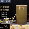 مزهريات Jingdezhen السيراميك مغطى وعاء الأرز دلو شاي مسحوق الأسطوانة جرة الماء الخزان 25 كجم 10 كجم