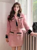 Abito a due pezzi Piccolo profumo dolce 2 set Completo da donna Giacca francese Cappotto Gonna Set Abiti vintage in velluto a coste 230828