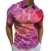 Polos Polos Pink Polo koszule Mozaik Morroco Casual Shirt Codziennie Y2K Men krótkie rękawy T-shirts