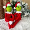 Weihnachtsrote Elfenpuppe mit grünem Haar, Monsterbaum-Anhänger, lustige Dekoration, Heimdekoration, Neuheit, Neujahrsgeschenk, Spielzeug
