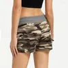 Pantalones cortos de mujer verano 30D estampado de camuflaje señora entrenamiento con cordones pantalones cortos con cordón