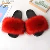 Fuzzy Summer Faux Slippers Fur Slides For Women Fluffy Sandals Indoor Outdoor Ladies Shoes Woman Slipper Furry Flip Flop 032b ry