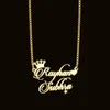 Collier Hip Hop personnalisé avec 2 noms, breloque en acier inoxydable, bijoux cadeau