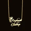 Regalo di gioielli con ciondoli in acciaio inossidabile con collana personalizzata personalizzata Hip Hop con 2 nomi