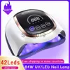 Secadores de uñas Alta potencia 114W / 84W Lámpara de uñas LED UV Secador de esmalte de uñas profesional Nail Art Gel Pintura Curado Lámpara Nail Art Tool x0828