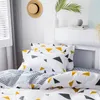 Bedding Sets 2023 Four-piece Simple Cotton Double Household Bed Sheet Quilt Cover Thickening Sanding Dormitory White