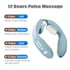 Massaging Neck Pillowws Electric Pulse Ems Portable Neck Massager Cervical Muscular Massage Relax Pain Relief Heater Instrument Personal Health Care 230828