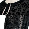 ジーンズプラスサイズナイトクラブヒョウ柄のメッシュドレス4xlトリムOネックフローラルスリーブ透明なチュールセクシーな黒いドレス