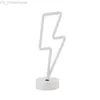 Lampada da tavolo decorativa a luce notturna a batteria USB a forma di fulmine a LED con insegna al neon per la decorazione del soggiorno in casa HKD230825