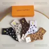 Mens Socks Designer Luxury Fashion Mens and Womens Cotton Breattable Left Face tryckt 5 par Sock Z1pr