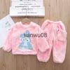 Clothing Sets New Winter Baby Boys Girls Warm Clothing Sets Autumn Cartoon Flannel Tops And Pants 2Pcs Suit Children Clothes Kids Pajamas x0828