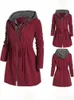 Wełniane mieszanki damskie damskie wiatrówki Windbreaker Slim Fit jesienna jesień żeńska ciepła kurtka z kapturem bawełniany swobodny płaszcz odzież 230826