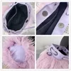 Shoulder Bags Wool Women's Plush Girls Faux Fur Drawstring Bucket Bag Fashion Female Furry Purse Tote Handbags